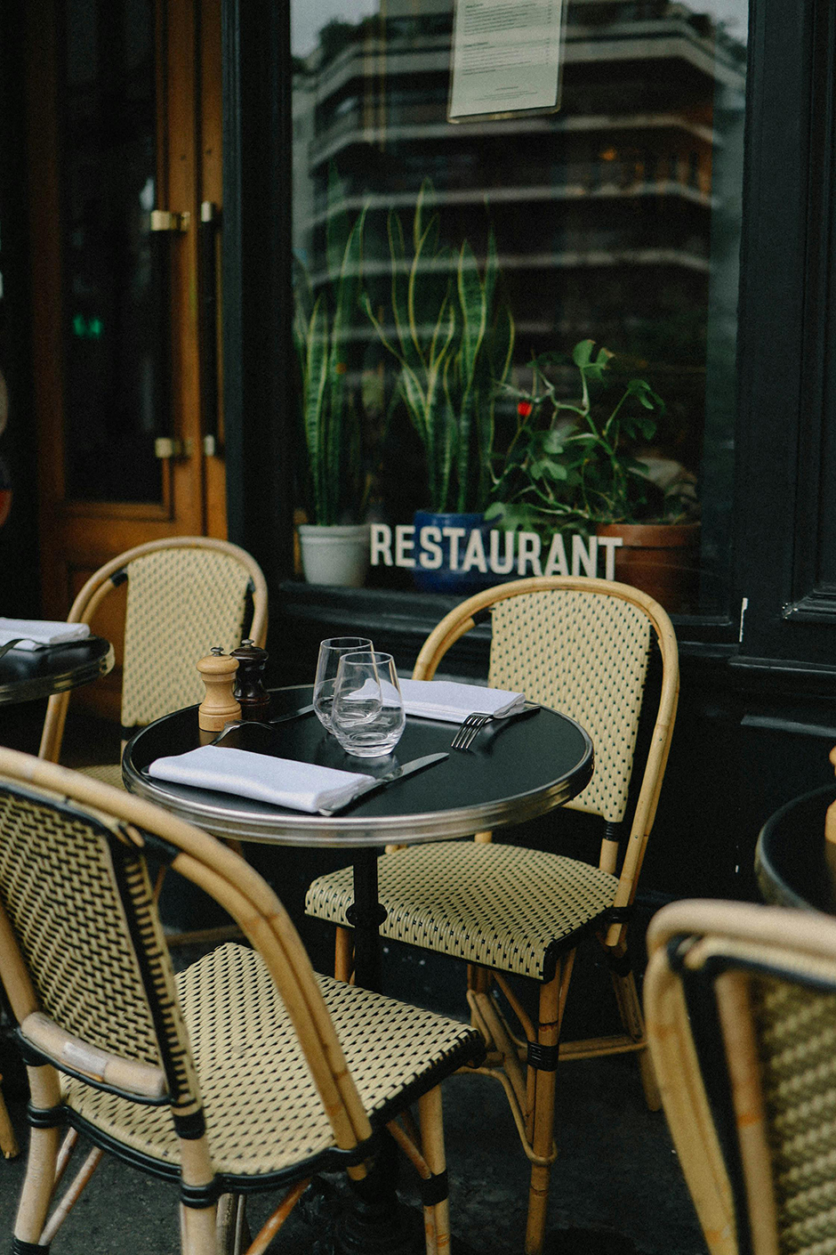 Outdoor dining area at a quaint restaurant